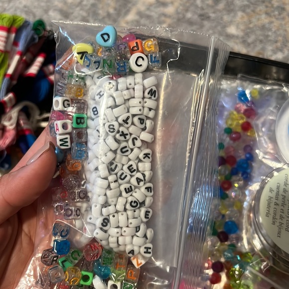 Variety of all types of beads, string, cords for bracelet making - Picture 2 of 3